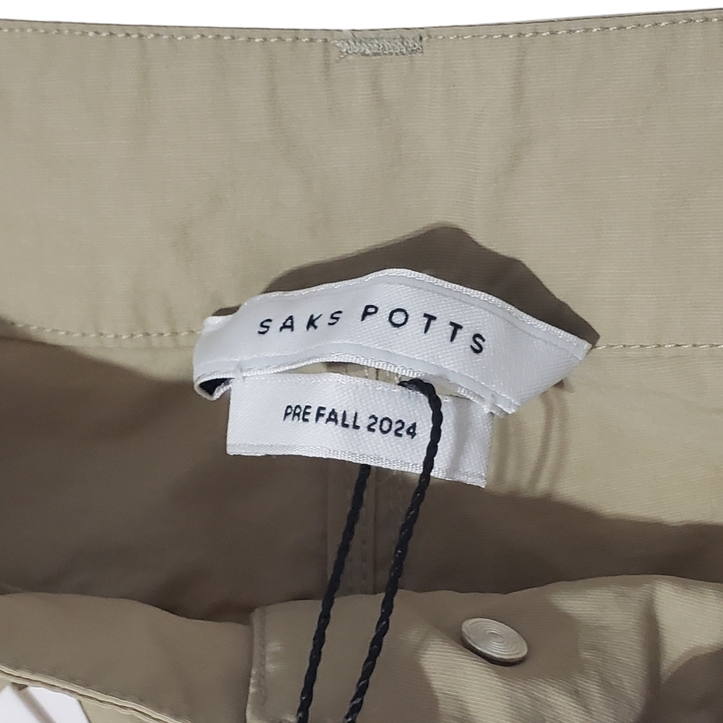 Saks Potts Lele Pants Women Medium Oat Pleated Nwt — image 8 of 8